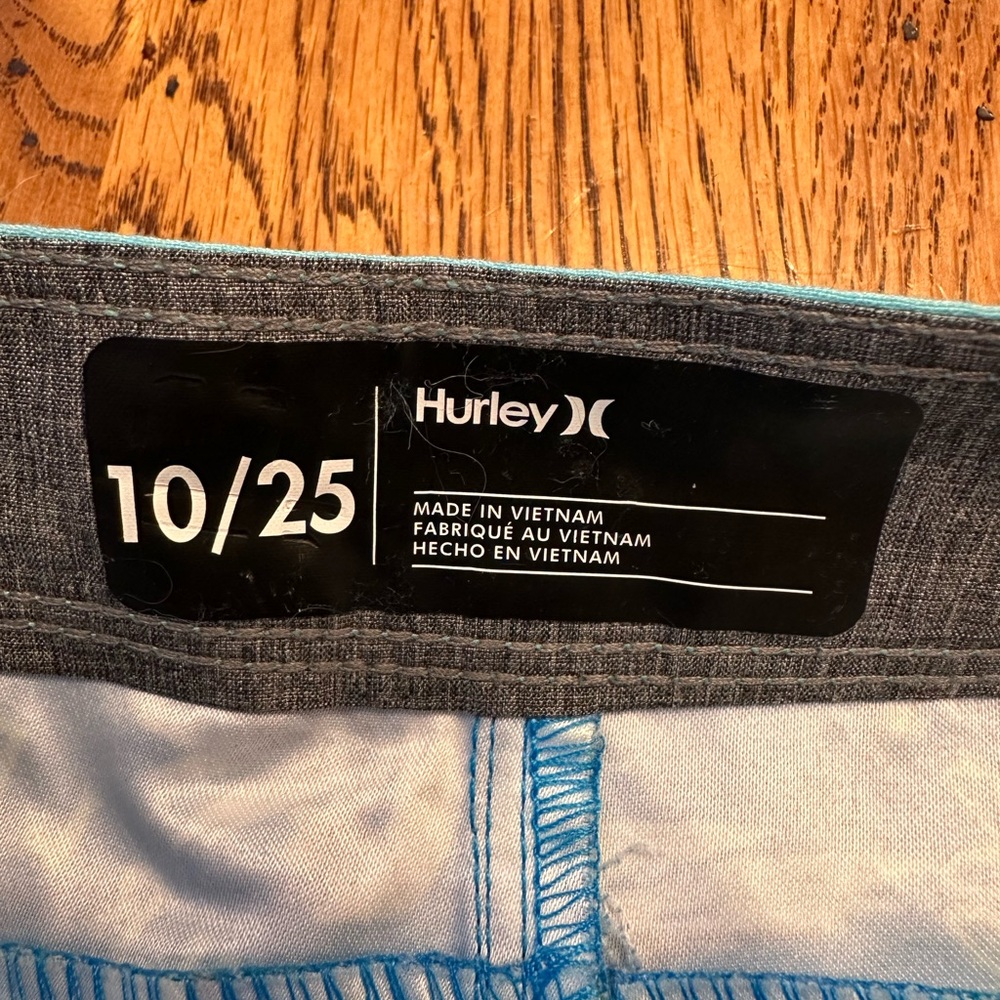 Boys Hurley Tropical Print Blue Board Shorts Sz 10 - Picture 3 of 5